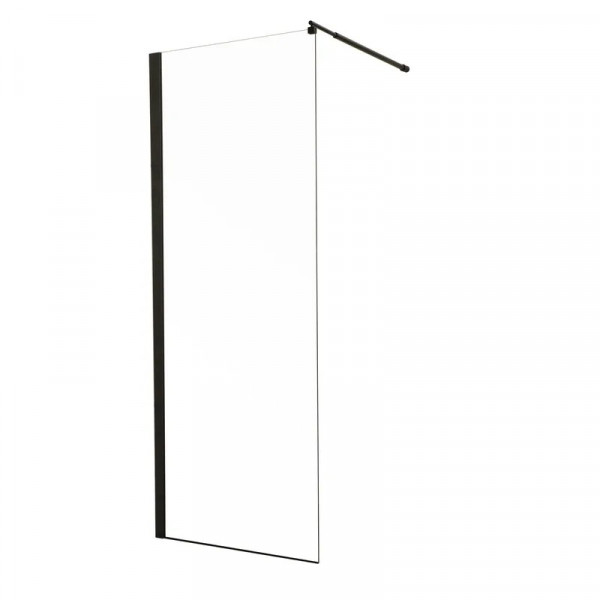 Душова перегородка Mixxus Premium FLAT SP02-100x200-TR Black Walk-In прозоре скло 8мм (MI6856)