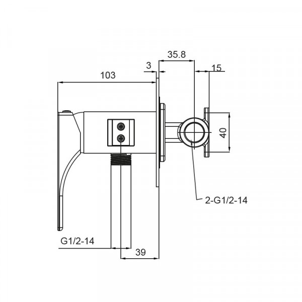 Смеситель для гигиенического душа Koer KB-23010-01 (Цвет хром) (KR3496)