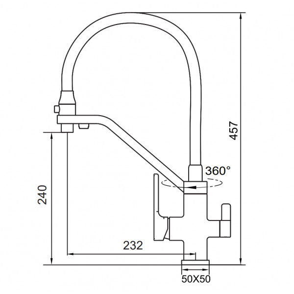 Змішувач для кухні Koer KB-72009-01 з виходом для питної води (KR5006)