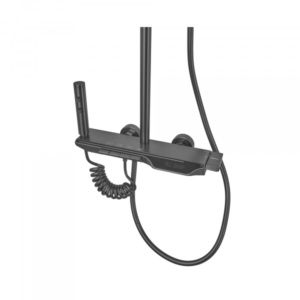 Душова колона зі змішувачем з кнопковим перемикачем з алюмінію ZERIX PBX-009-J GRAPHITE, 4 режими (ZX5851)