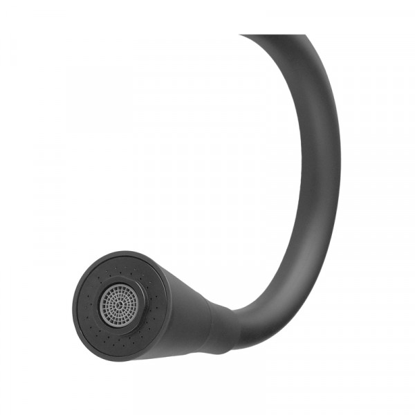 Змішувач для кухні MIXXUS SUS-011-T REFL.BLACK з силіконовим виливом з нерж. сталі SUS304, вилив чорний (MI8226)