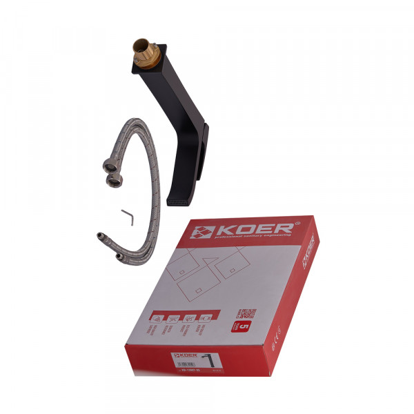 Змішувач для умивальника Koer KB-13007-05 високий (Колір чорний) (KR3445)