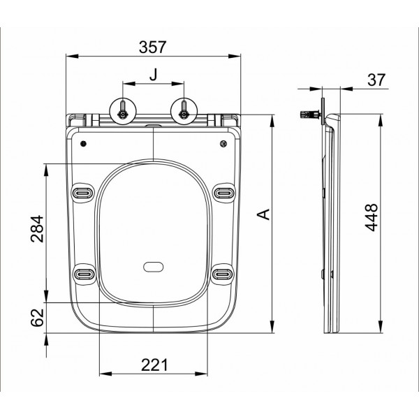 Унітаз підвісний Mixxus Premium Quadro-0302-R Black 530x360x365mm, система змиву RIMLESS (MP6455)