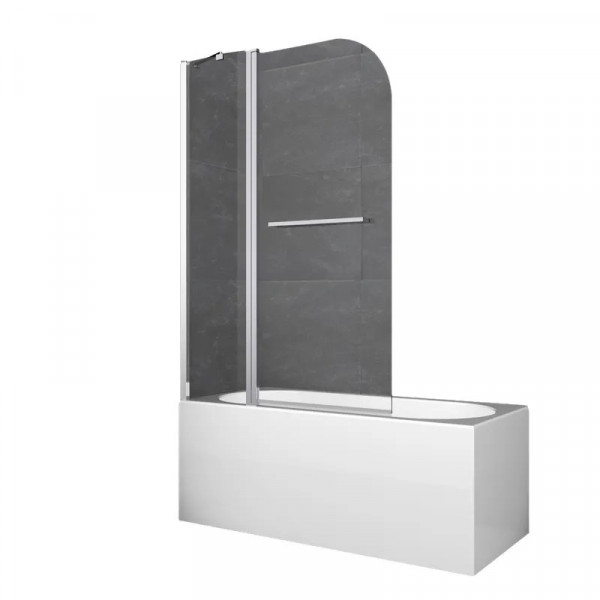 Шторки скляні на ванну Koer SR BS04-95x140-TR-01 прозоре скло 6мм, хром (KR5403)