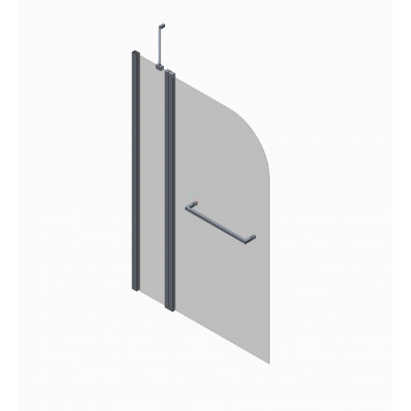 Шторки скляні на ванну Koer SR BS04-95x140-TR-07 прозоре скло 6мм, графіт (KR5404)
