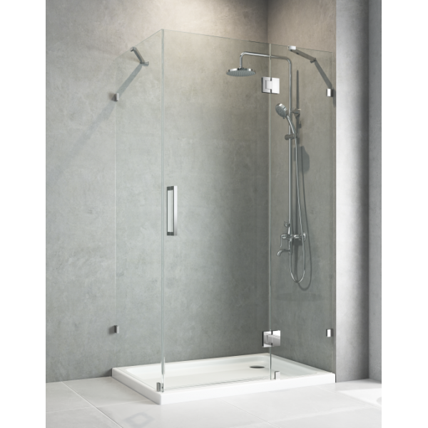 Бічна стінка до кабіни Koer SR SW04-90x200-TR-07 прозоре скло Easy Clean 10мм, графіт (KR5391)