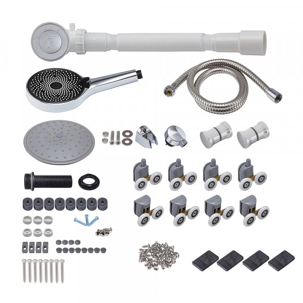 Душова кабіна з високим піддоном Mixxus PLAIN SCT01-90x90x195-GR SATIN сіре тоноване скло 4мм (MI6895)