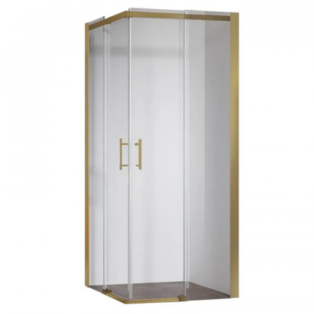 Душова кабіна без піддону Koer SR SC03-90x90x200-TR-12 прозоре скло Easy Clean 6мм, матове золото (KR5358)