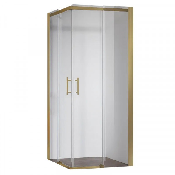 Душова кабіна без піддону Koer SR SC03-90x90x200-TR-12 прозоре скло Easy Clean 6мм, матове золото (KR5358)