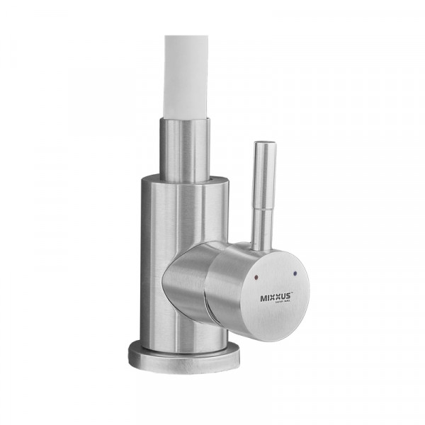 Змішувач для кухні MIXXUS SUS-011-T REFL.WHITE з силіконовим виливом з нерж. сталі SUS304, вилив білий (MI8228)
