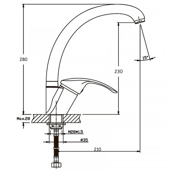 Змішувач для кухні Haiba Fabio 777 (HB0107)