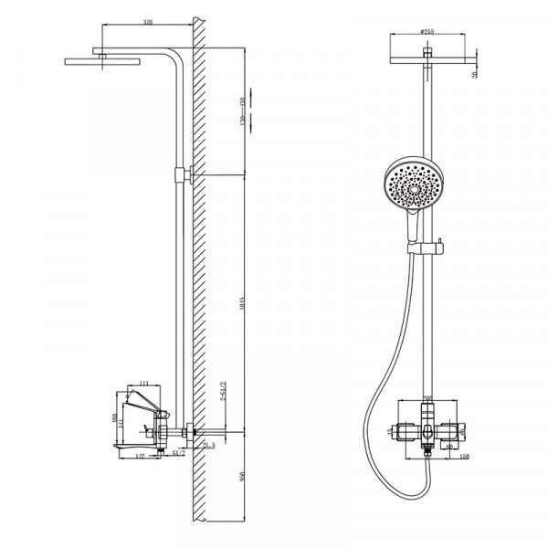 Душова колона зі змішувачем Mixxus Wilson 009-J (MI7121)