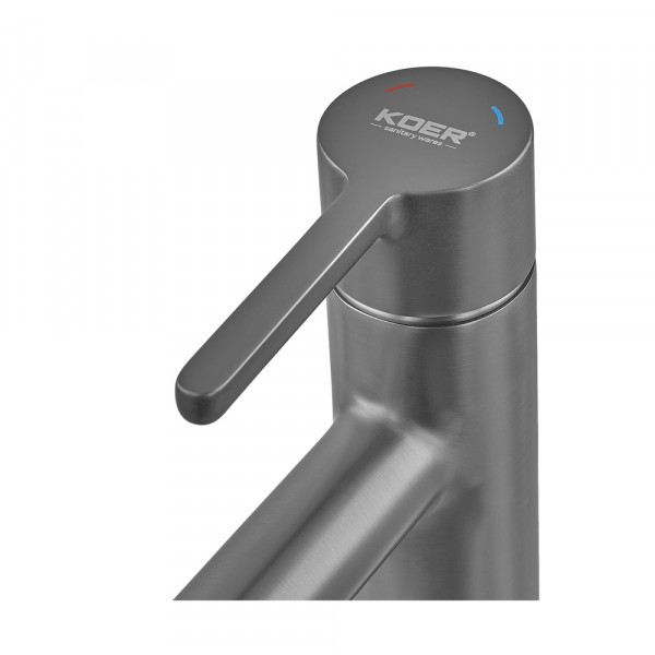 Змішувач для умивальника високий Koer KB-11029-07 Колір графіт (KR5496)