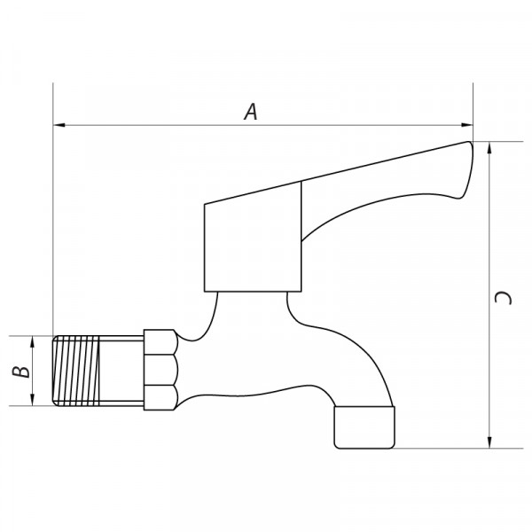 Кран для холодної води 1/2 Mixxus BIB-01 (нерж. сталь) (SS0050)