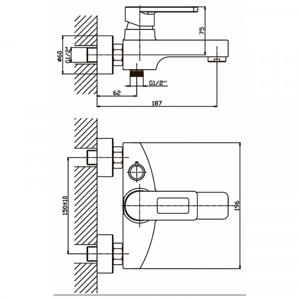 Змішувач для ванни Haiba Gudini 009 (HB0149)