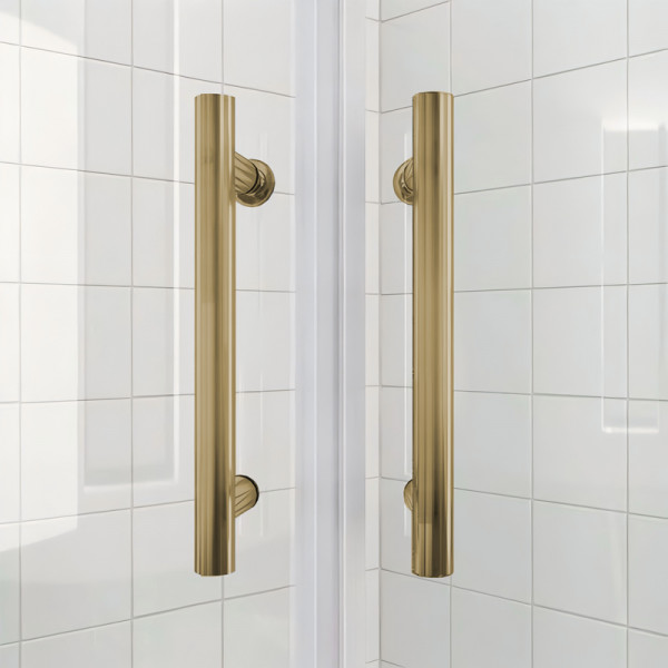 Душова кабіна без піддону Koer SR SC04-90x90x195-TR-12 прозоре скло Easy Clean 5мм Матове золото (KR5681)