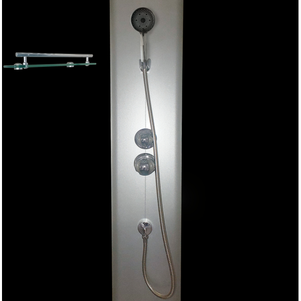 Бокс душовий без гідромасажу Mixxus STRONG SB01-90x90x215-GR SATIN з високим піддоном (MI6885)