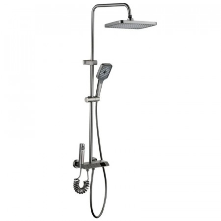Душова колона зі змішувачем Mixxus Premium NEPTUNE 009-J GRAPHITE з кнопкою перемикання, 4 режими (MI6833)
