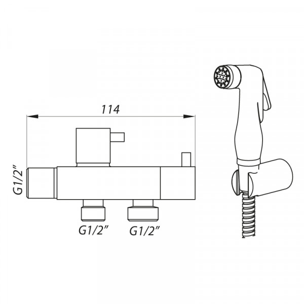 Монокран Zerix LR5398-4 для гигиен. душа и бачка унитаза (LL1212)