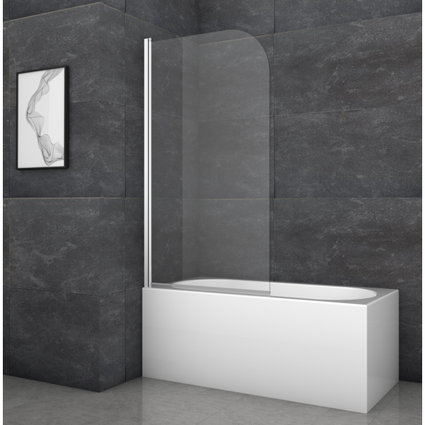 Шторки скляні на ванну Koer SR BS01-80x140-TR-01 прозоре скло 6мм, хром (KR5400)