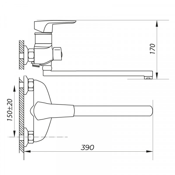 Змішувач для ванни Zerix NGB 279 (ZX0045)