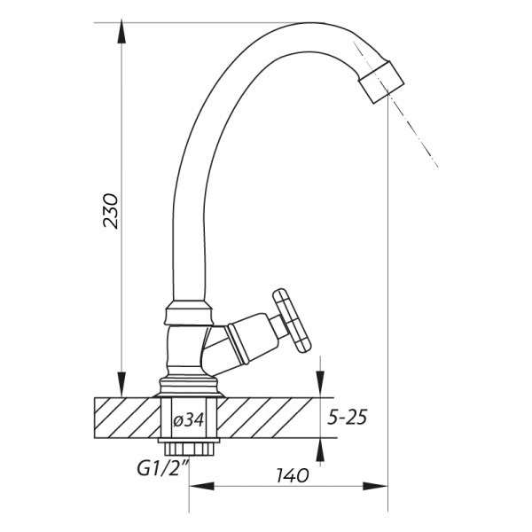 Монокран на одну воду Zerix JIK1 102-A (ZX0406)