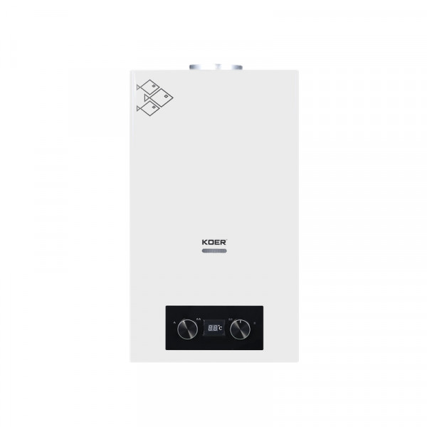 Газова колонка Koer KWH.G0110 WHITE димохідна 10 л/хв, колір білий (KR5553)