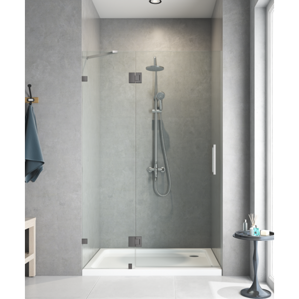 Двері в нішу Koer SR SD04-120x200-TR-07 прозоре скло Easy Clean 10мм, графіт (KR5388)