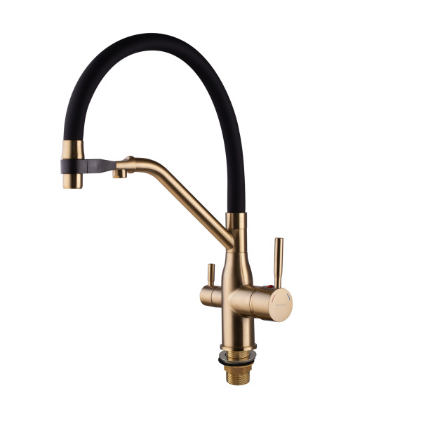 Змішувач для кухні MixxusPremium Gravity 021 BRUSHED GOLD REFL.BLACK (MI6981)