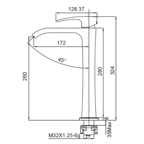 Змішувач для умивальника Koer KB-13007-04 високий (Колір хром+білий) (KR5153)