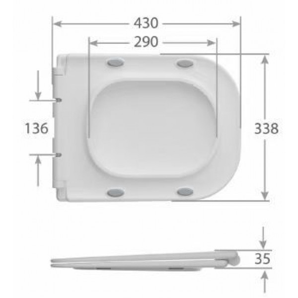 Унітаз-компакт Mixxus WAVE-0404-R 630х350х805mm, система змиву RIMLESS (MI6692)