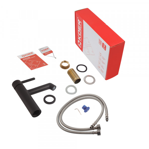 Змішувач для умивальника Koer KB-10029-05 Колір чорний (KR5487)