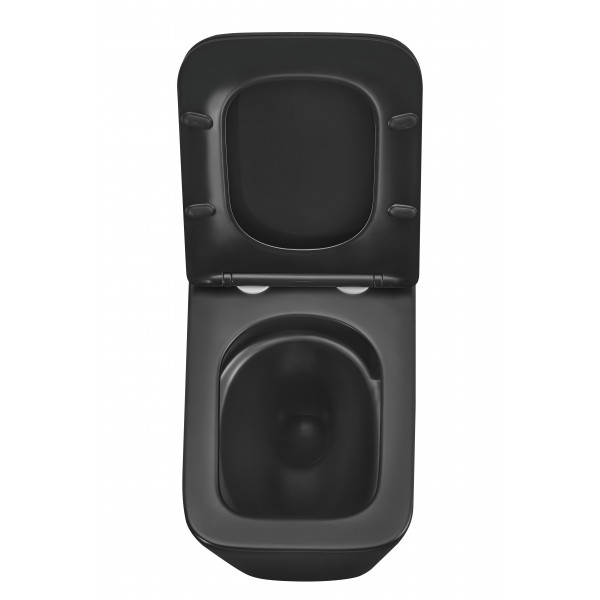 Унітаз підвісний Mixxus Premium QUADRO-0301-T3 BLACK 490х340х360mm, система змиву TORNADO 3.0 (MP6587)