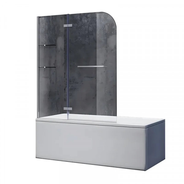 Шторки скляні на ванну Koer SR BS05-90x140-TR-01 прозоре скло Easy Clean 6мм, хром (KR5372)