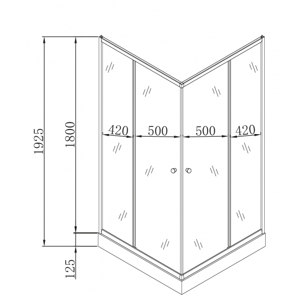 Душова кабіна з низьким піддоном Mixxus CUBIC SCT01-100x100x195-FB CHROME матове скло 4мм (MI6904)
