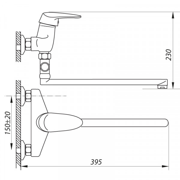 Змішувач для ванни Zerix ECT 270 (ZX0029)