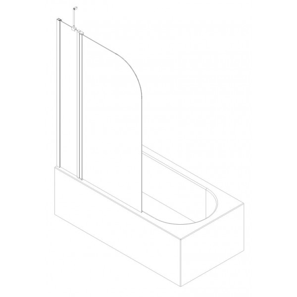 Шторки скляні на ванну Koer SR BS03-95x140-TR-01 прозоре скло 6мм, хром (KR5402)
