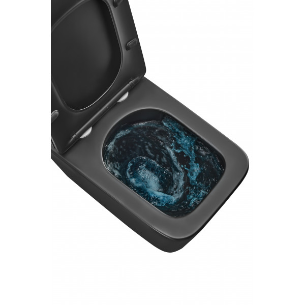 Унітаз підвісний Mixxus Premium QUADRO-0301-T3 BLACK 490х340х360mm, система змиву TORNADO 3.0 (MP6587)