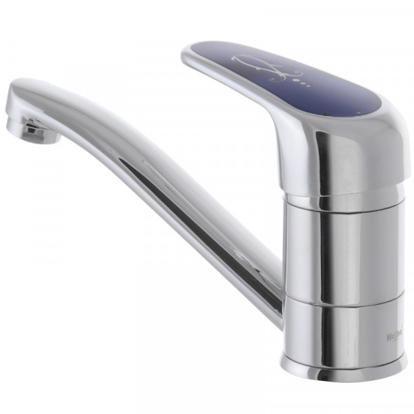 Змішувач для умивальника Haiba Magic 004 з синьою ручкою (вилив 15 см) (HB0666)