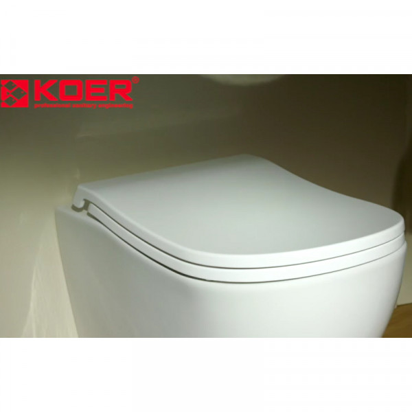 Унітаз підвісний ергономічний Koer TT-0101-T3 520x360x360mm система змиву TORNADO 3.0 (KR5615)