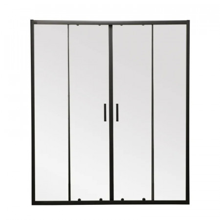 Двері в нішу Mixxus Premium DIVERSE SD01-160x185-TR Black прозоре скло 5мм (MI6879)