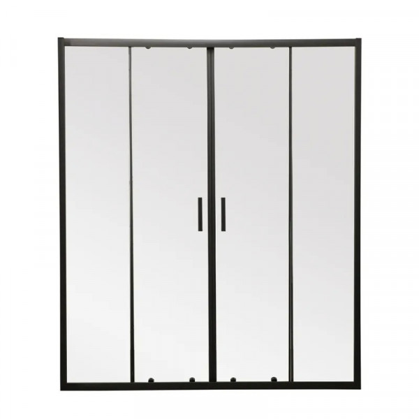 Двері в нішу Mixxus Premium DIVERSE SD01-160x185-TR Black прозоре скло 5мм (MI6879)