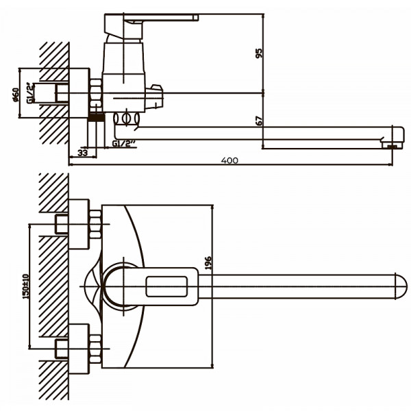 Смеситель для ванны Haiba Gudini 006 (HB0148)