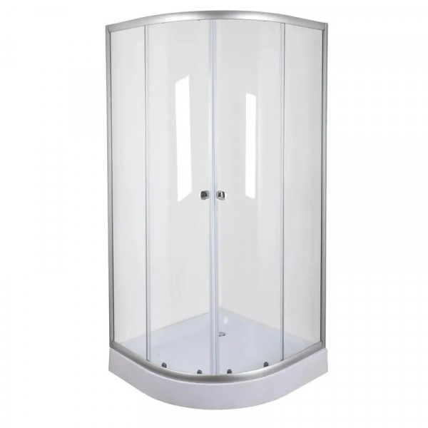 Душова кабіна без піддону Mixxus PLAIN SC01-90x90x185-TR CHROME прозоре скло 4мм (MI6899)