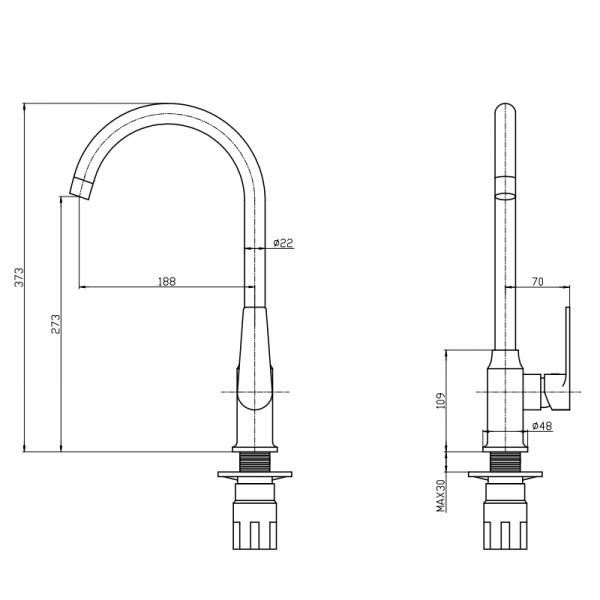 Кухонний змішувач Mixxus Rodos 014 (Nut) (MI6269)