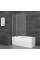 Шторки скляні на ванну Koer SR BS04-95x140-TR-07 прозоре скло 6мм, графіт (KR5404)