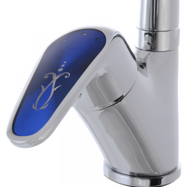 Смеситель для кухни Haiba Magic 011 с синей ручкой (HB0677)