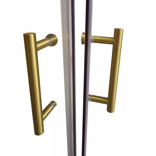 Душова кабіна без піддону Koer SR SC03-90x90x200-TR-12 прозоре скло Easy Clean 6мм, матове золото (KR5358)