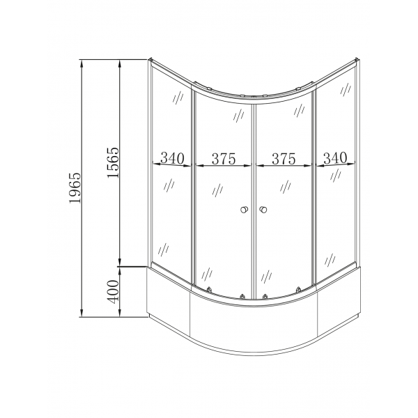 Душова кабіна з високим піддоном Mixxus PLAIN SCT01-90x90x195-FB SATIN матове скло 4мм (MI6894)
