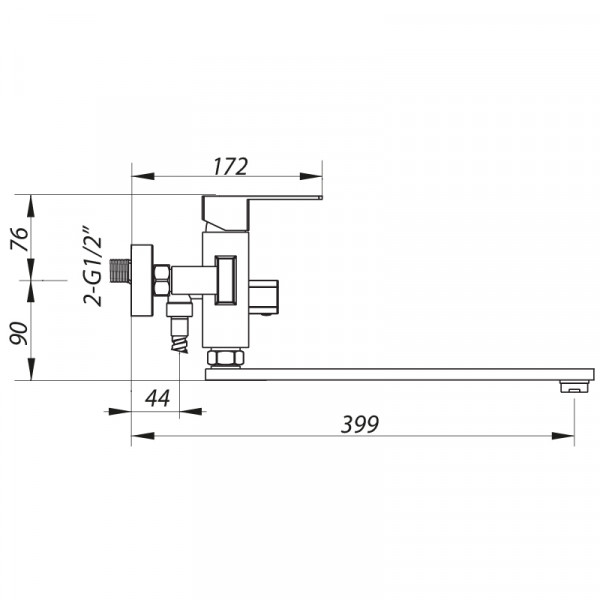 Змішувач для ванни Zerix LR72205 (ZX2973)